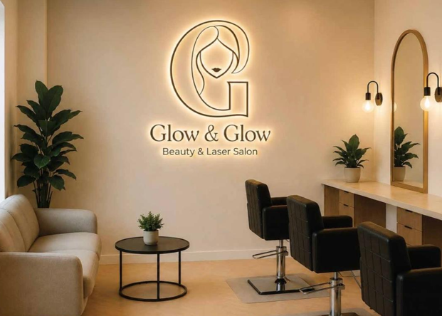 Beauty therapist performing a treatment in a warmly lit salon