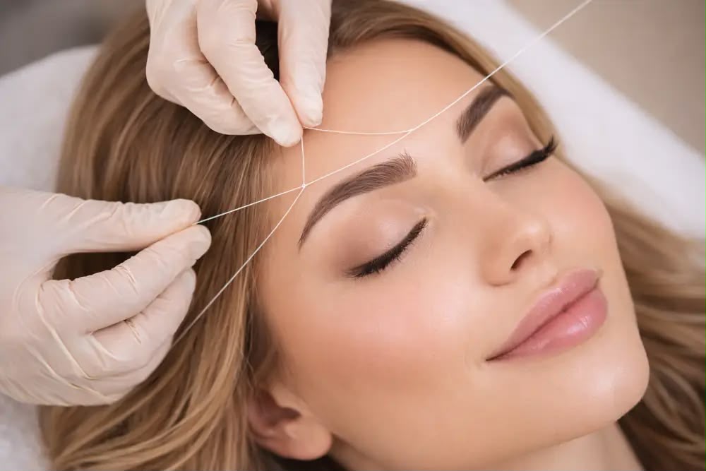 Facial treatment in progress